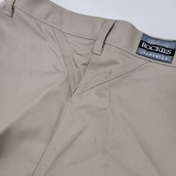 Vtg Rockies Jeans Western Mom Pants High Waisted Tan Slacks Bareback 11/12 TZR - Picture 2 of 14